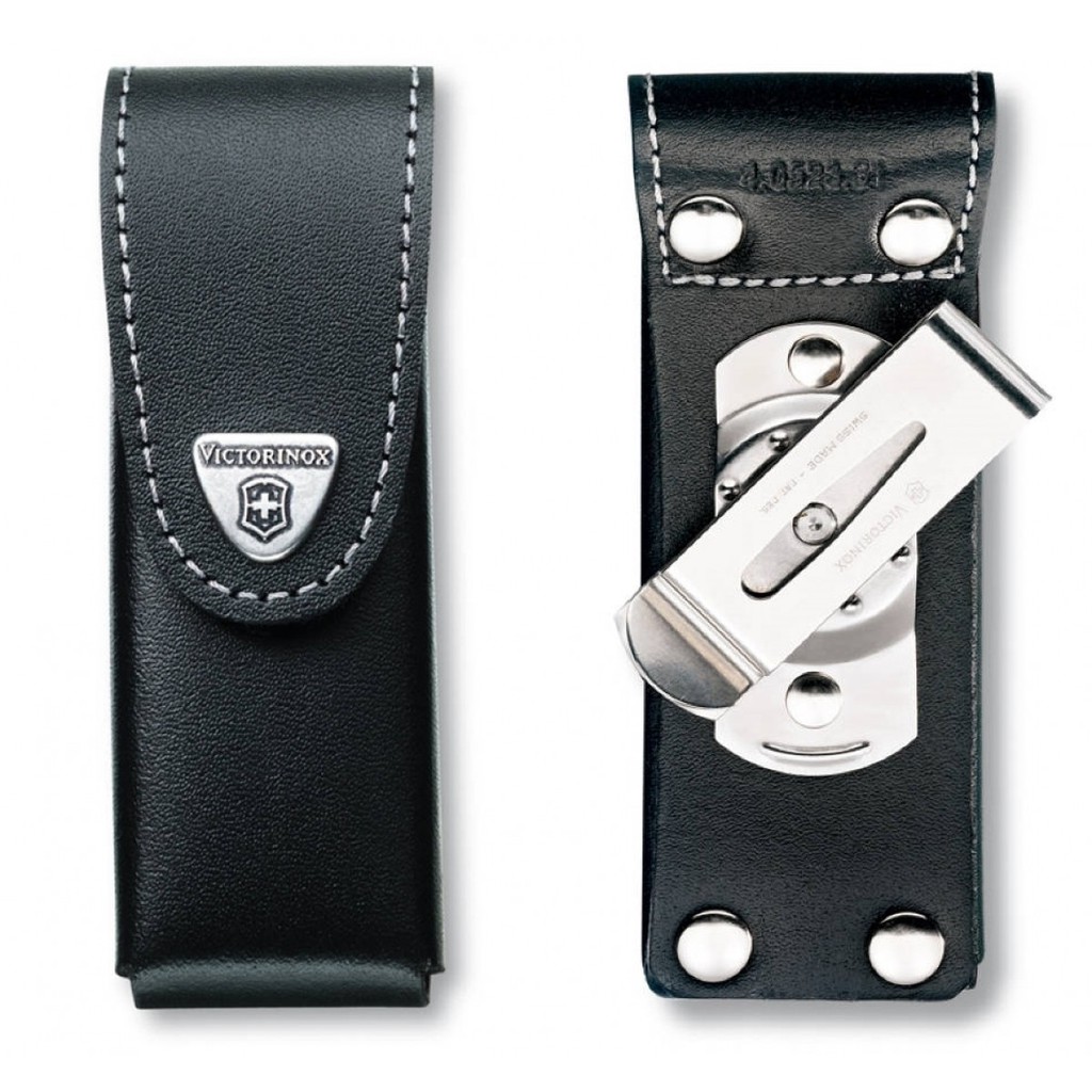 Victorinox Leather Pouch Black w Rotating Clip 1-4 Layers/SwissTool 4.0523.31
