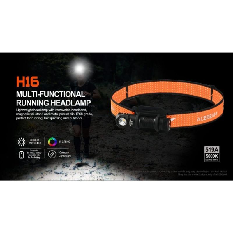Acebeam H16 NW LED 650 Lumen Headlamp