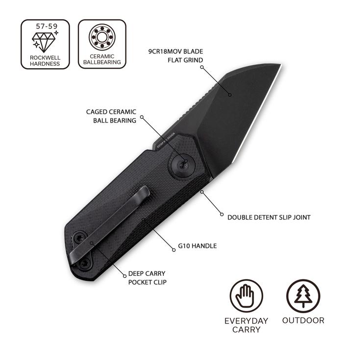 Civivi Ki-V Black Stonewashed(G10 Black)