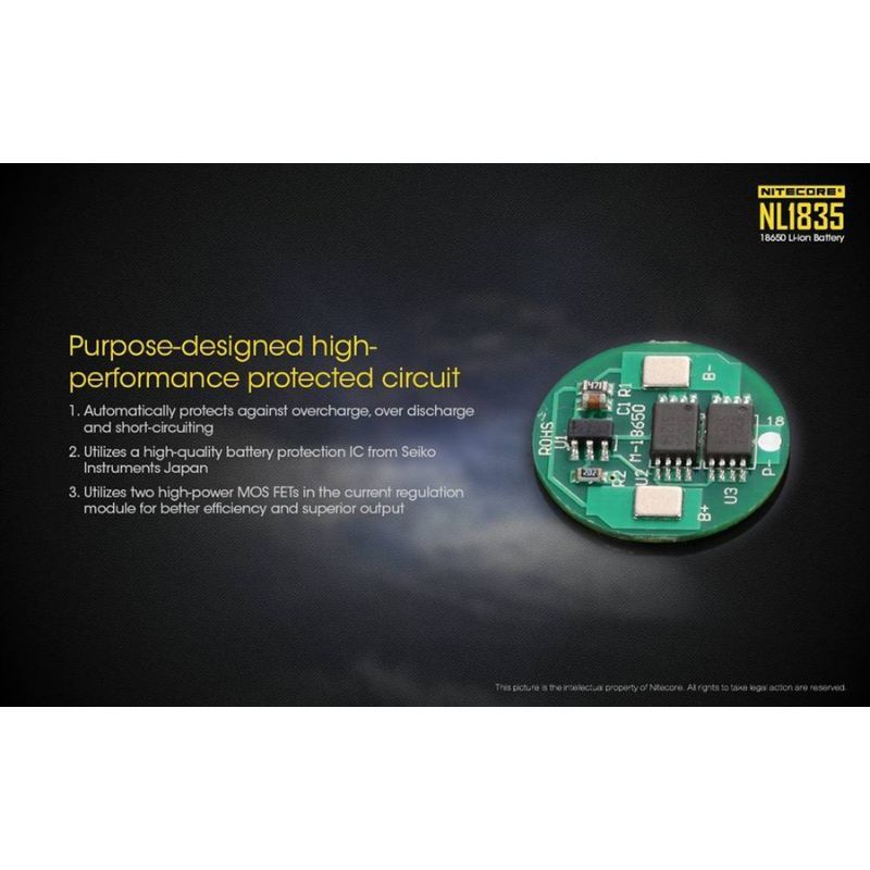 Nitecore NL1835 35000mAh Rechargable 18650 Battery
