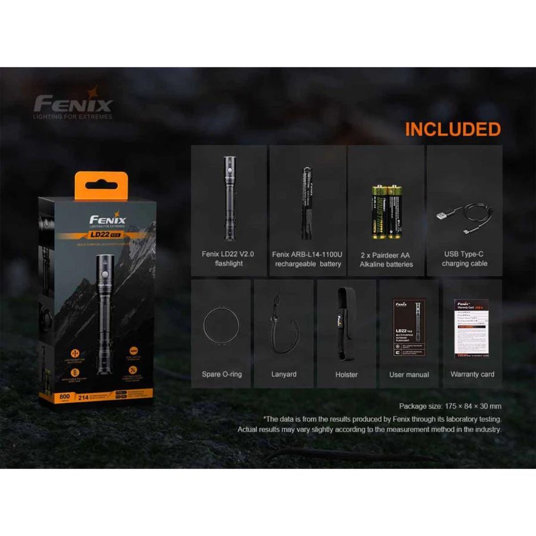 Fenix LD22 V2.0 Luminus SST20 800 Lumen Flashlight