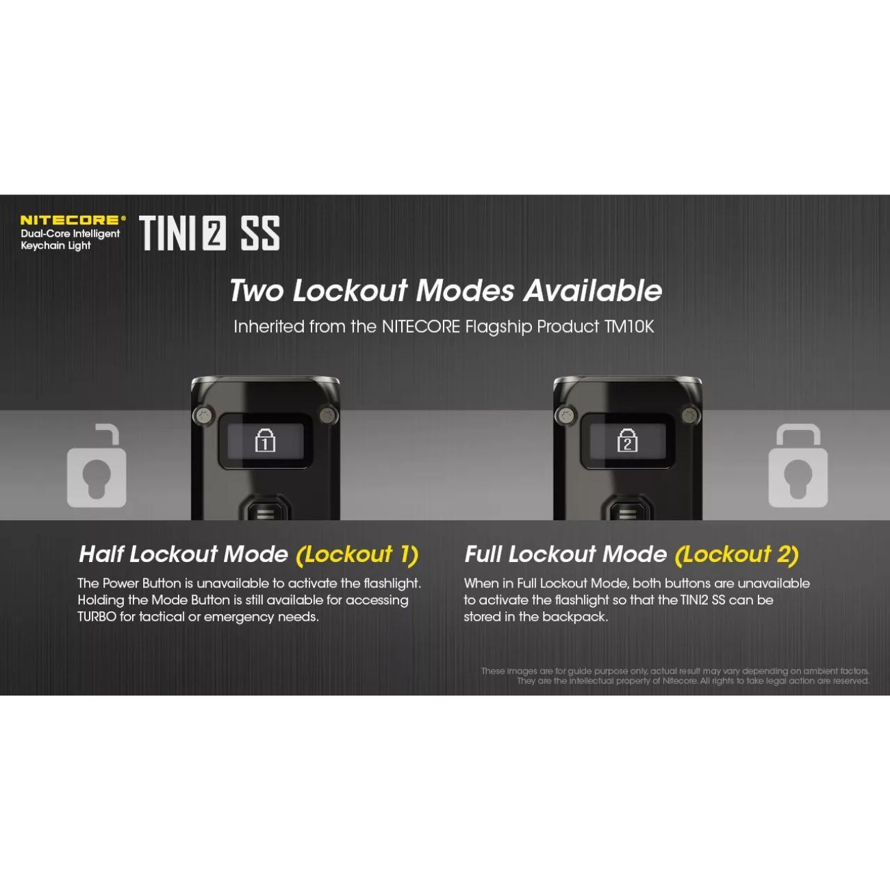 Nitecore TINI 2 Stainless Steel 500 Lumens Keychain Flashlight