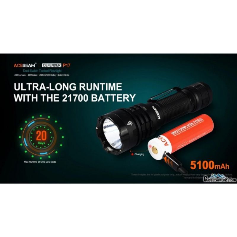 Acebeam P17 Cree XHP70.3 4900 Lumen Tactical Flashlight