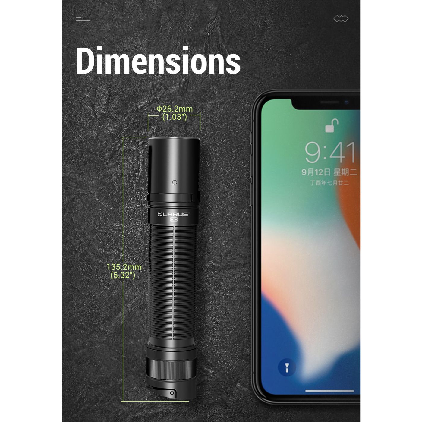 Klarus E3 2200 Lumen Flashlight