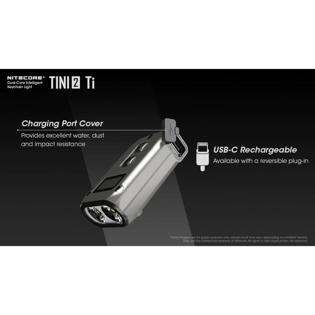 Nitecore TINI 2 Titanium 500 Lumen Keychain Flashlight