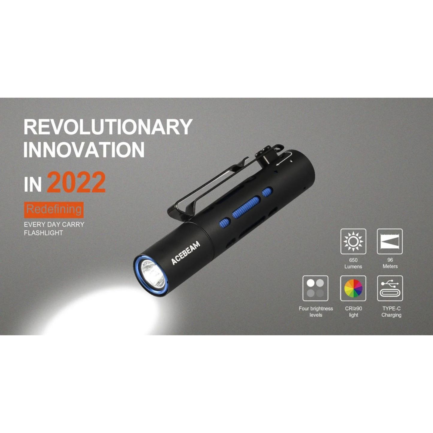 Acebeam Rider RX Al 650L 219F 5000K Flashlight
