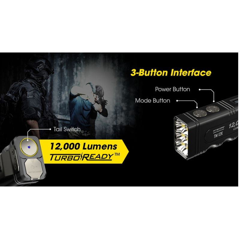 Nitecore TM12K 12,000 Lumen Rechargable Flashlight
