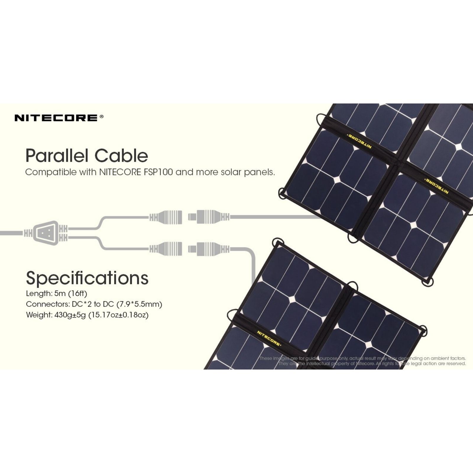 Nitecore 5m Parallel Cable for Solar Panels
