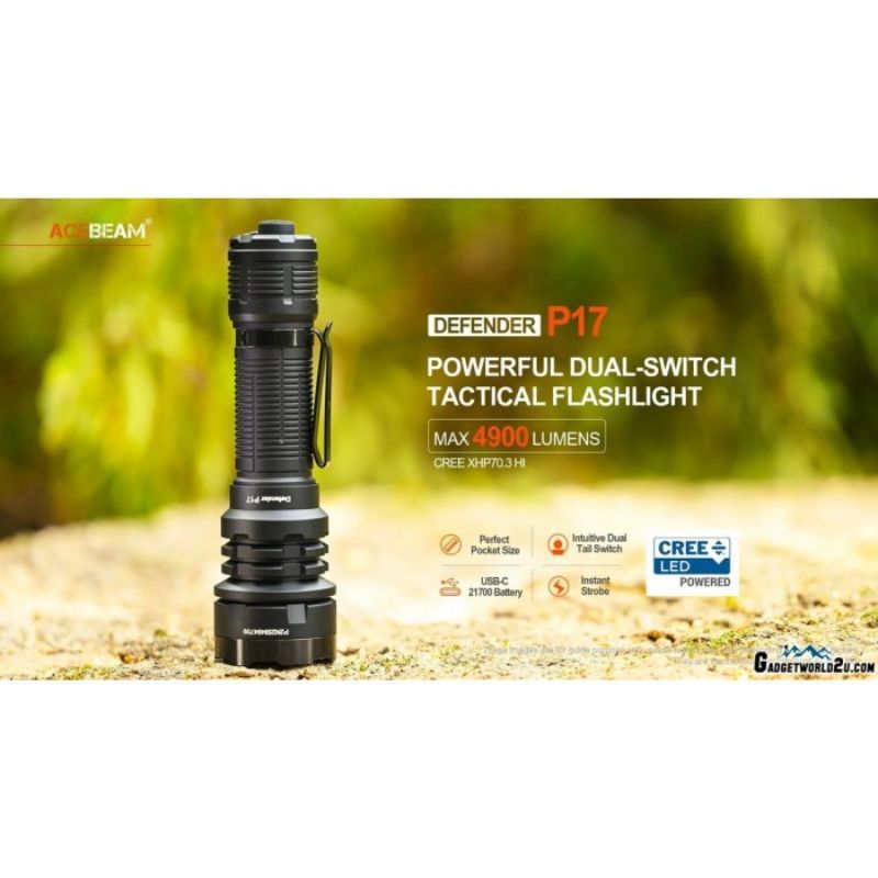 Acebeam P17 Cree XHP70.3 4900 Lumen Tactical Flashlight