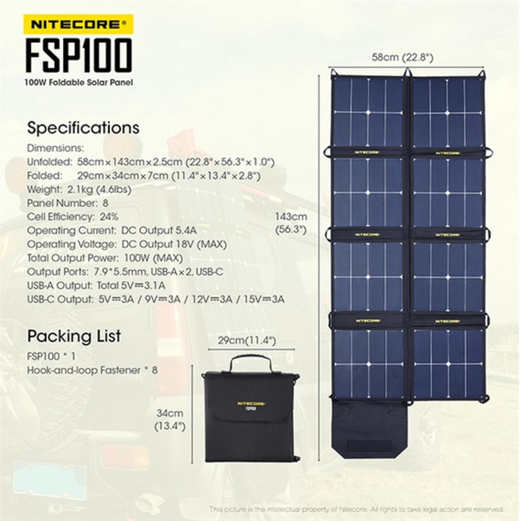 Nitecore FSP100 100 Foldable Solar Panel