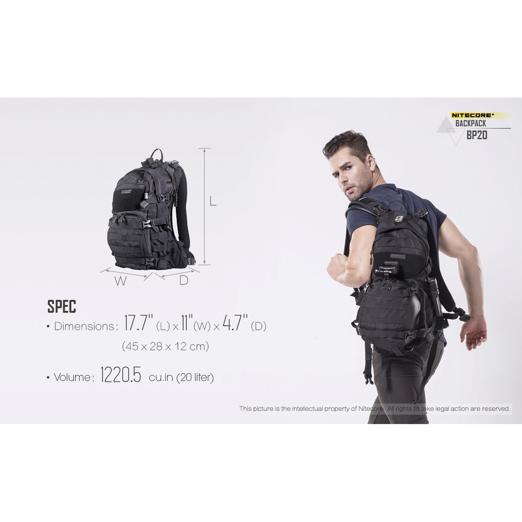 Nitecore BP20 Tactical Multipurpose Backpack