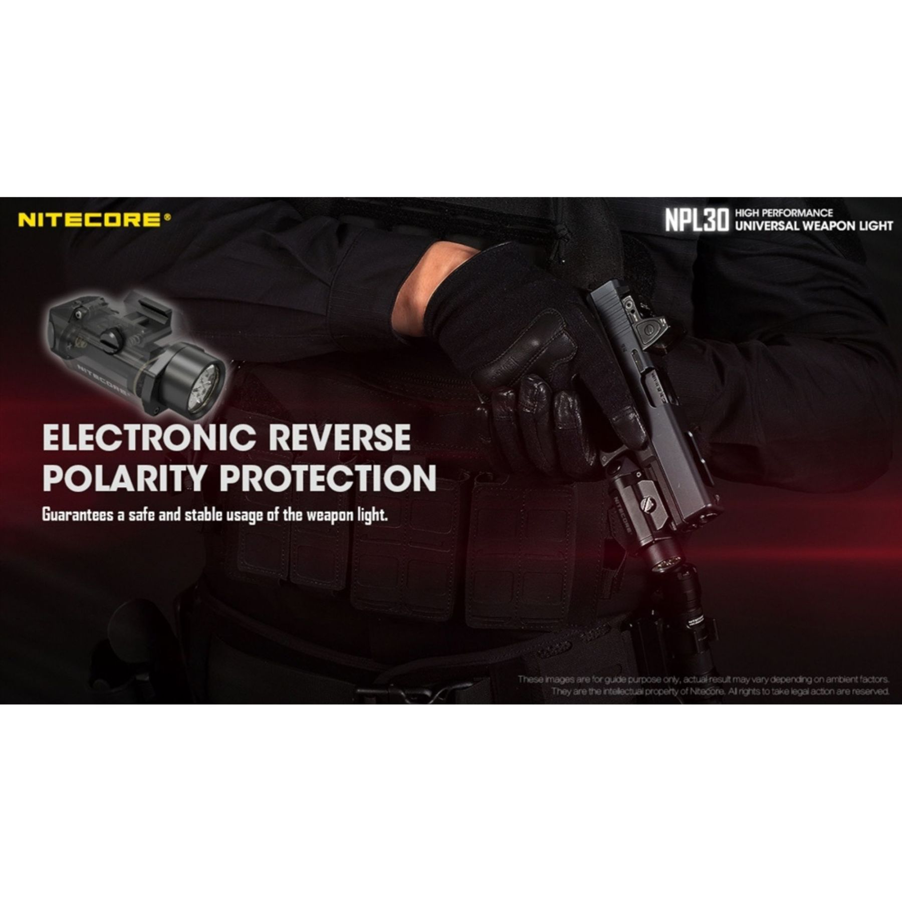 Nitecore NPL30 1200 Lumen Rail Mount Flashlight