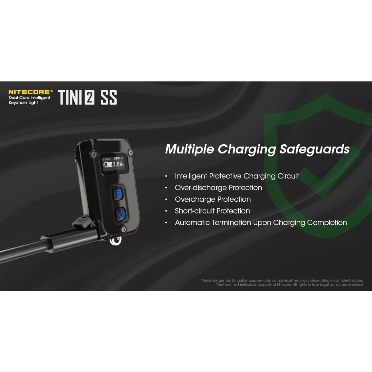 Nitecore TINI 2 Stainless Steel 500 Lumens Keychain Flashlight