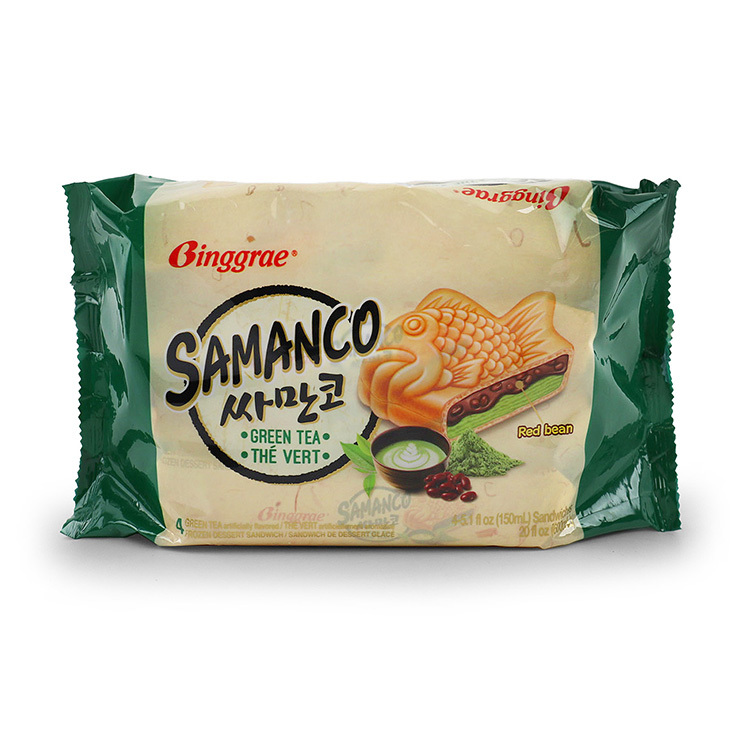 Binggrae Samanco Waffle Green Tea Ice Cream 150ml*4-eBest-Ice cream,Snacks & Confectionery-Binggrae