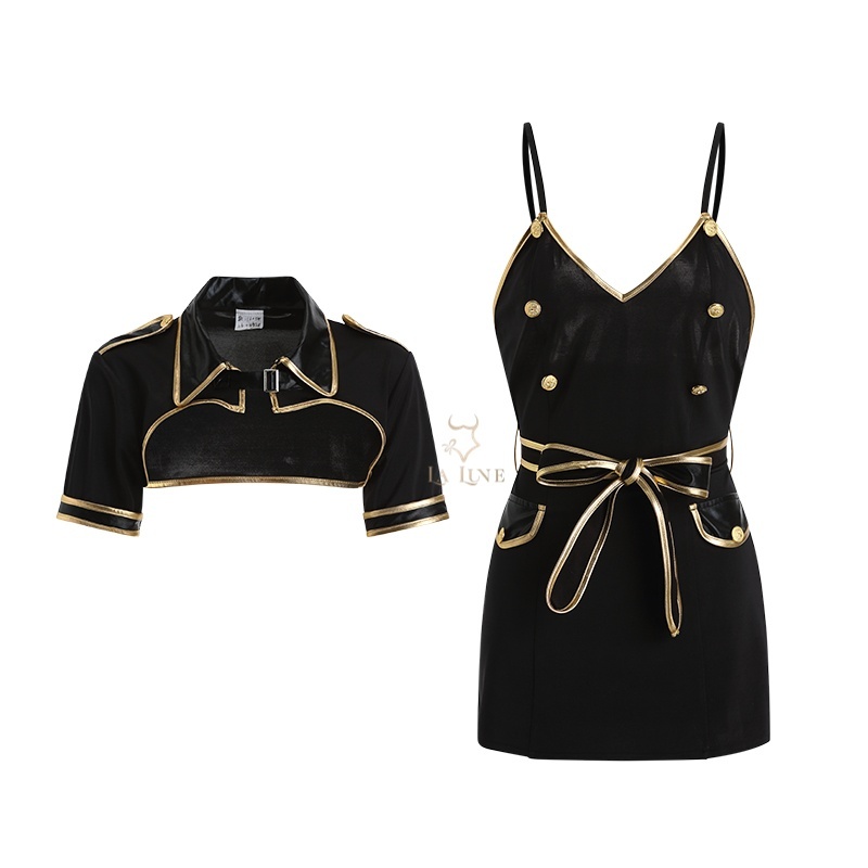 【LA LUNE】Sexy Open Front Police Woman Uniform Set Black-eBest-Sexual Clothes,Aesthetic health care-other brands