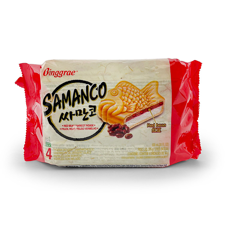 Binggrae Samanco Waffle Red Bean Ice Cream 150ml*4-eBest-Ice cream,Snacks & Confectionery