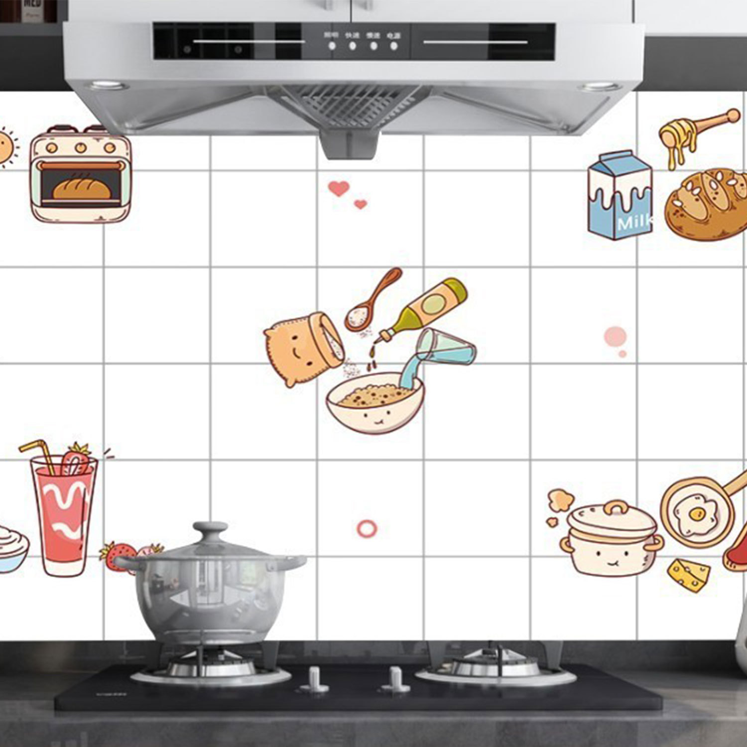 Kitchen Wall Stickers Waterproof, Oil-Proof, High-Temperature Resistant Household Stove Wall Decoration Self-Adhesive Oil Smoke Stickers-eBest-kitchen,Home & Lifestyle-other brands