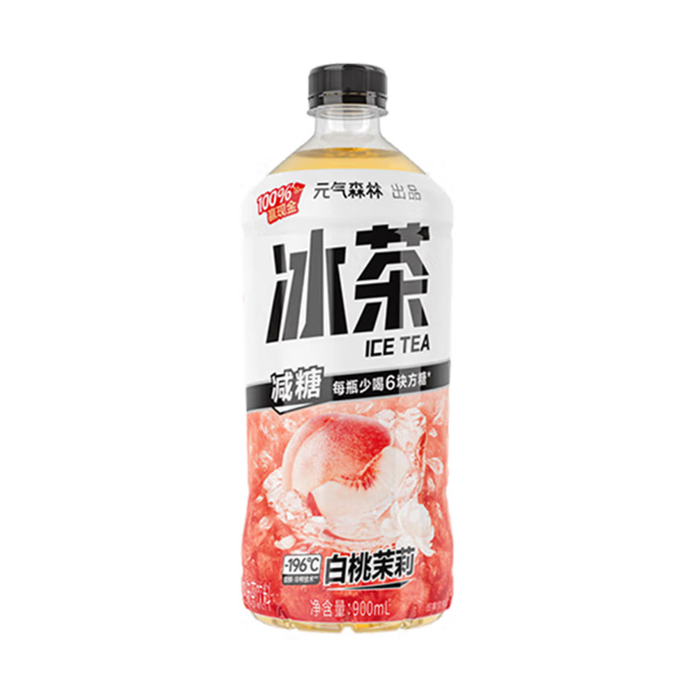 Genki Forest Peach & Jasmine Ice Tea Less Sugar 900ml-eBest-Fruit Tea,Drinks