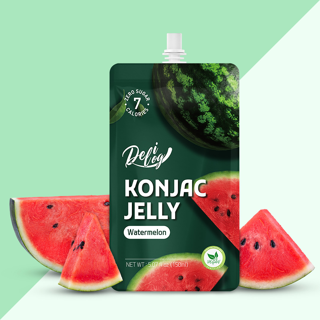 Delilog Konjac Jelly Watermelon Flavour150ml Zero Sugar-eBest-Confectionery,Snacks & Confectionery