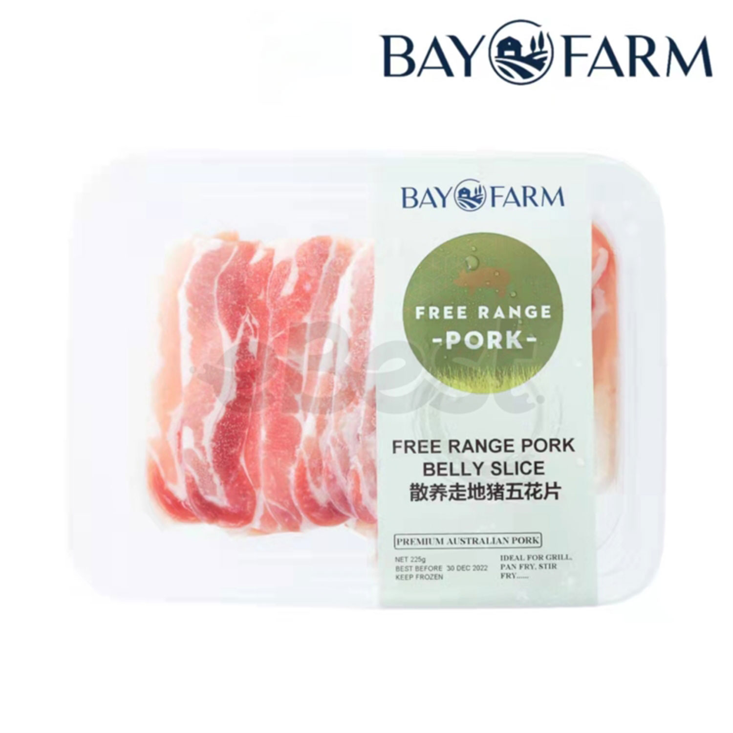 Bay Farm Free Range Pork Belly Slice Skin Off 225g-eBest-Pork,Meat deli & eggs