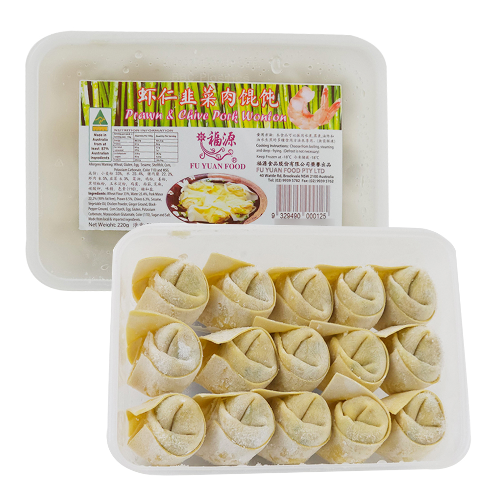 Fu Yuan Frozen Prawn & Pork Wonton 220g-eBest-Dumplings,Frozen food