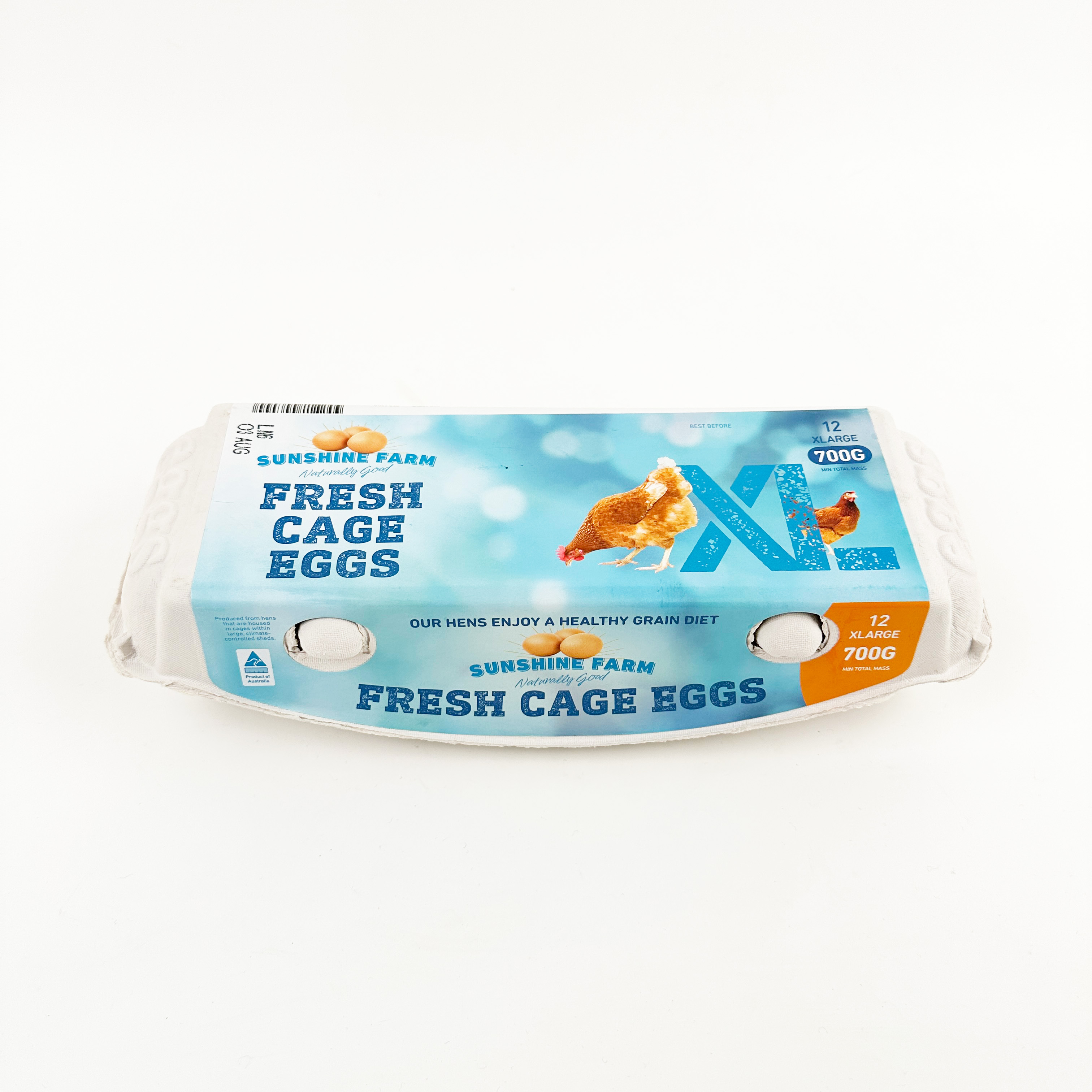 Sunshine Farm Fresh Cage Eggs 12pc 700g-eBest-Eggs,Meat deli & eggs