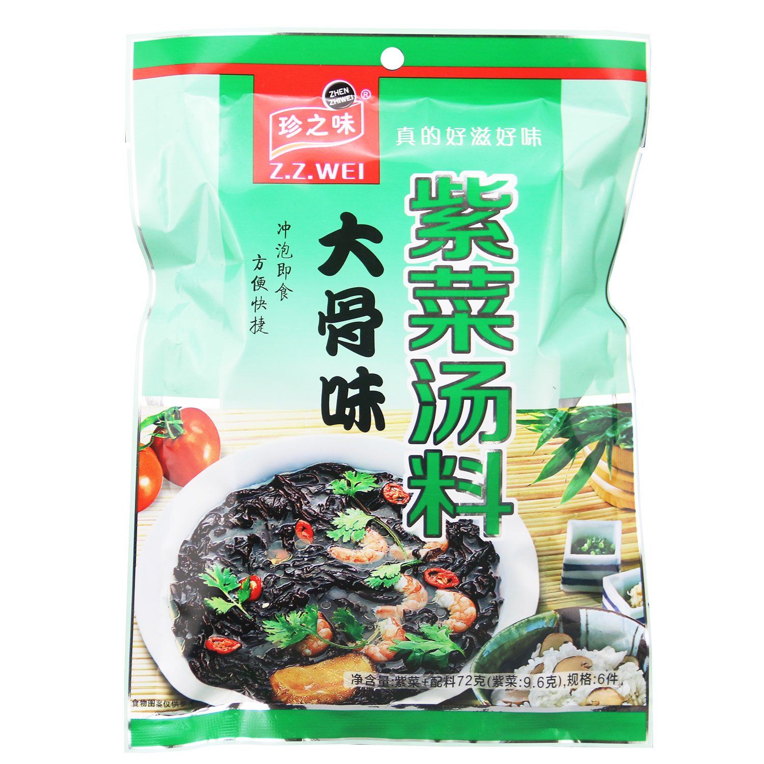 Z.Z.WEI Seaweed Soup Big Bone Flavour 6pc 72g-eBest-Instant porridge rice soup,Instant food-other brands