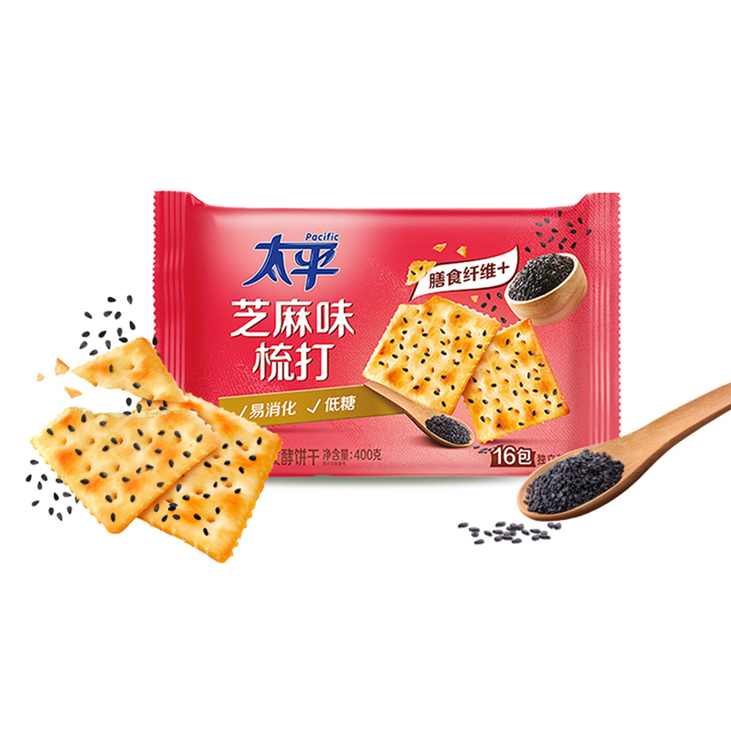 Pacific Black Sesame Crackers 400g-eBest-Biscuits,Snacks & Confectionery