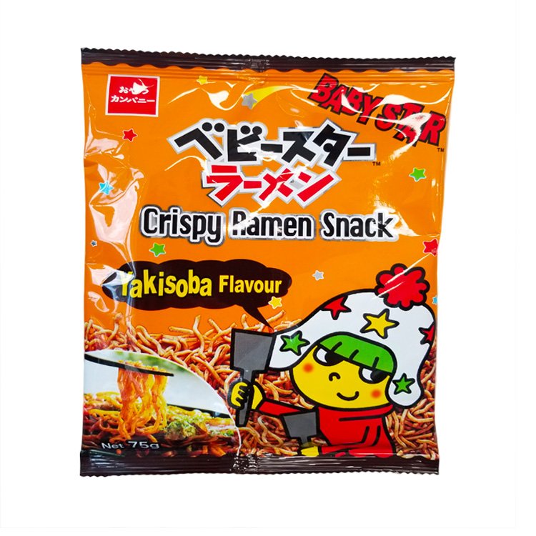 BabyStar Crispy Ramen Snack Yakisoba Flavour 75g-eBest-Chips,Snacks & Confectionery