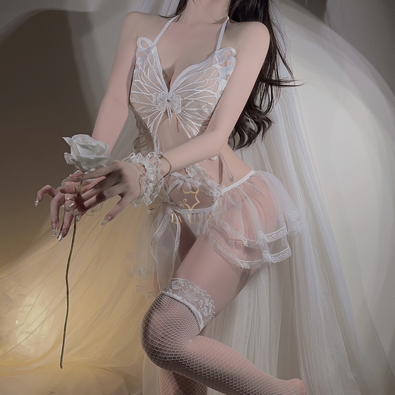 【LA LUNE】Mesh Bodysuit Maid Uniform (Available in Two Colors) White-eBest-Sexual Clothes,Aesthetic health care-other brands