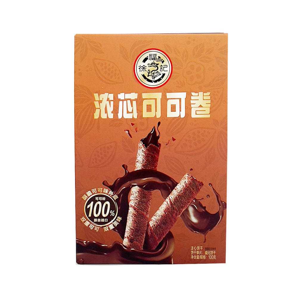 Hsu Fu Chi Thick Cocoa Sandwich Biscuit Roll 100g-eBest-Biscuits,Snacks & Confectionery