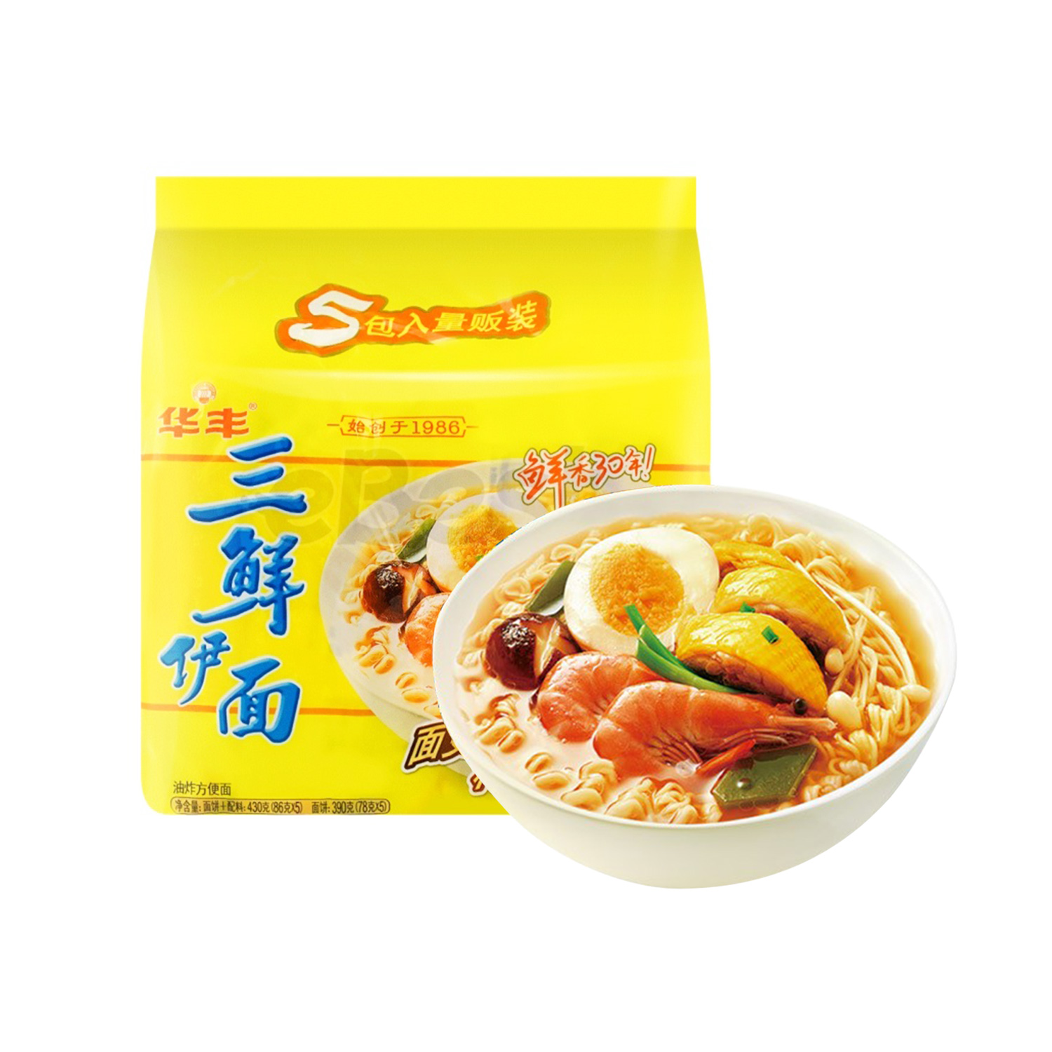 Huafeng Sanxian Yimian Noodles 86g*5-eBest-Instant Noodles,Instant food