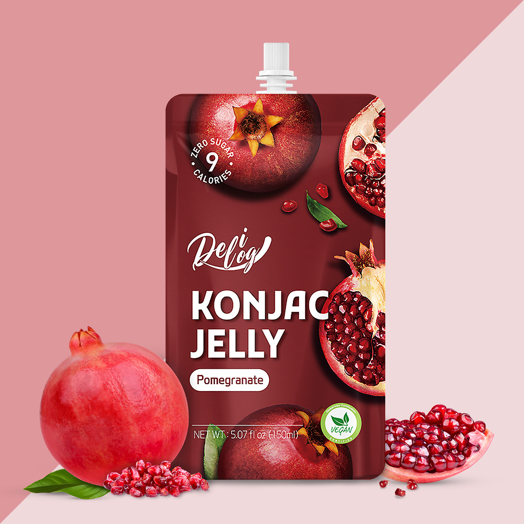 Delilog Konjac Jelly pomegranate Flavour150ml Zero Sugar-eBest-Confectionery,Snacks & Confectionery