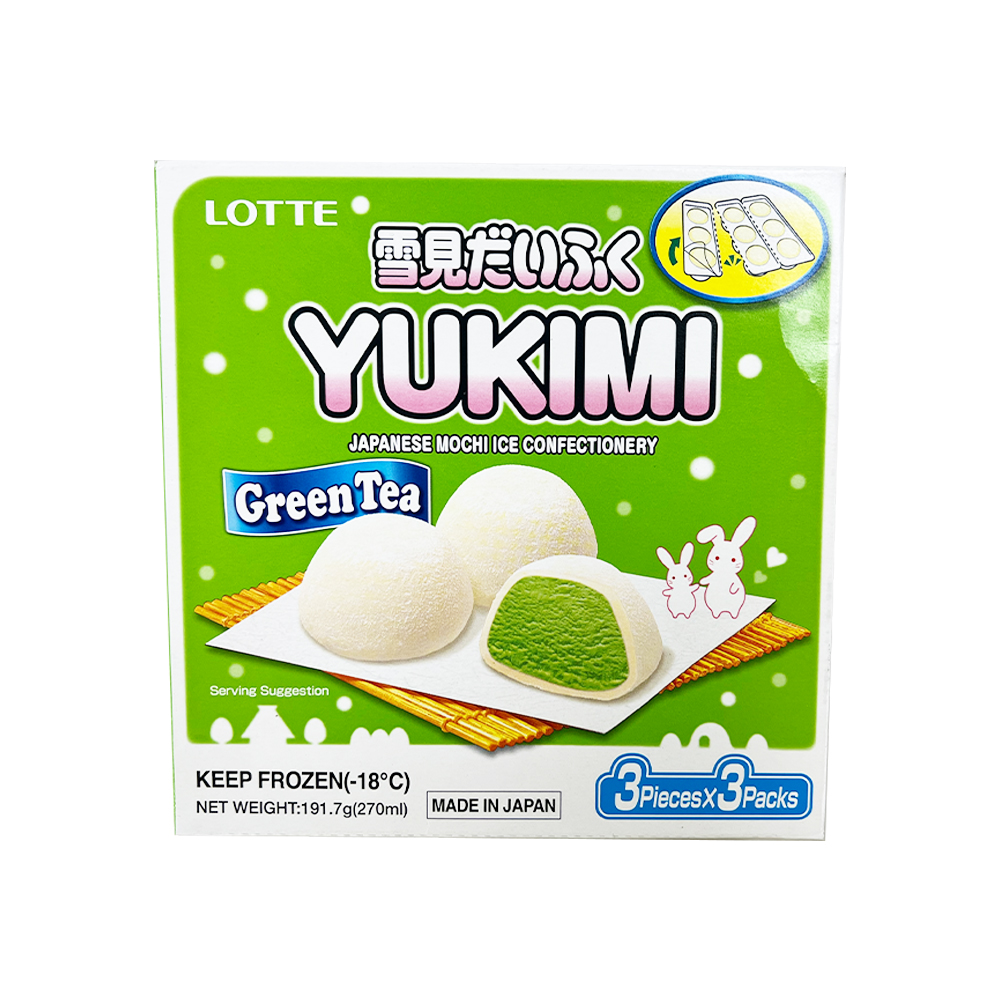 Lotte Yukimi Daifuku Green Tea Flavor (Pack of 9)-eBest-Ice cream,Snacks & Confectionery