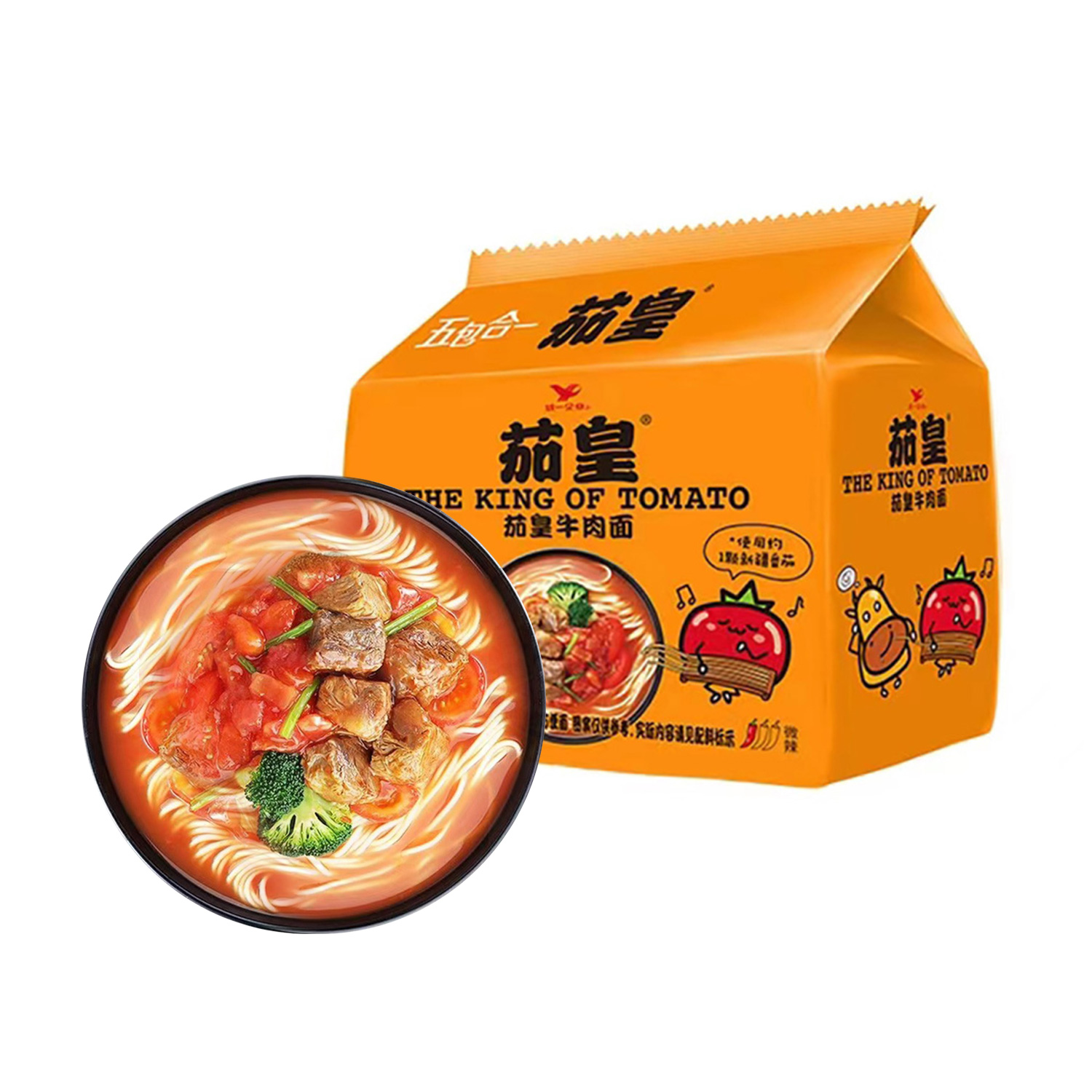 Uni-President The King of Tomato Beef Noodles 126g*5-eBest-Instant Noodles,Instant food