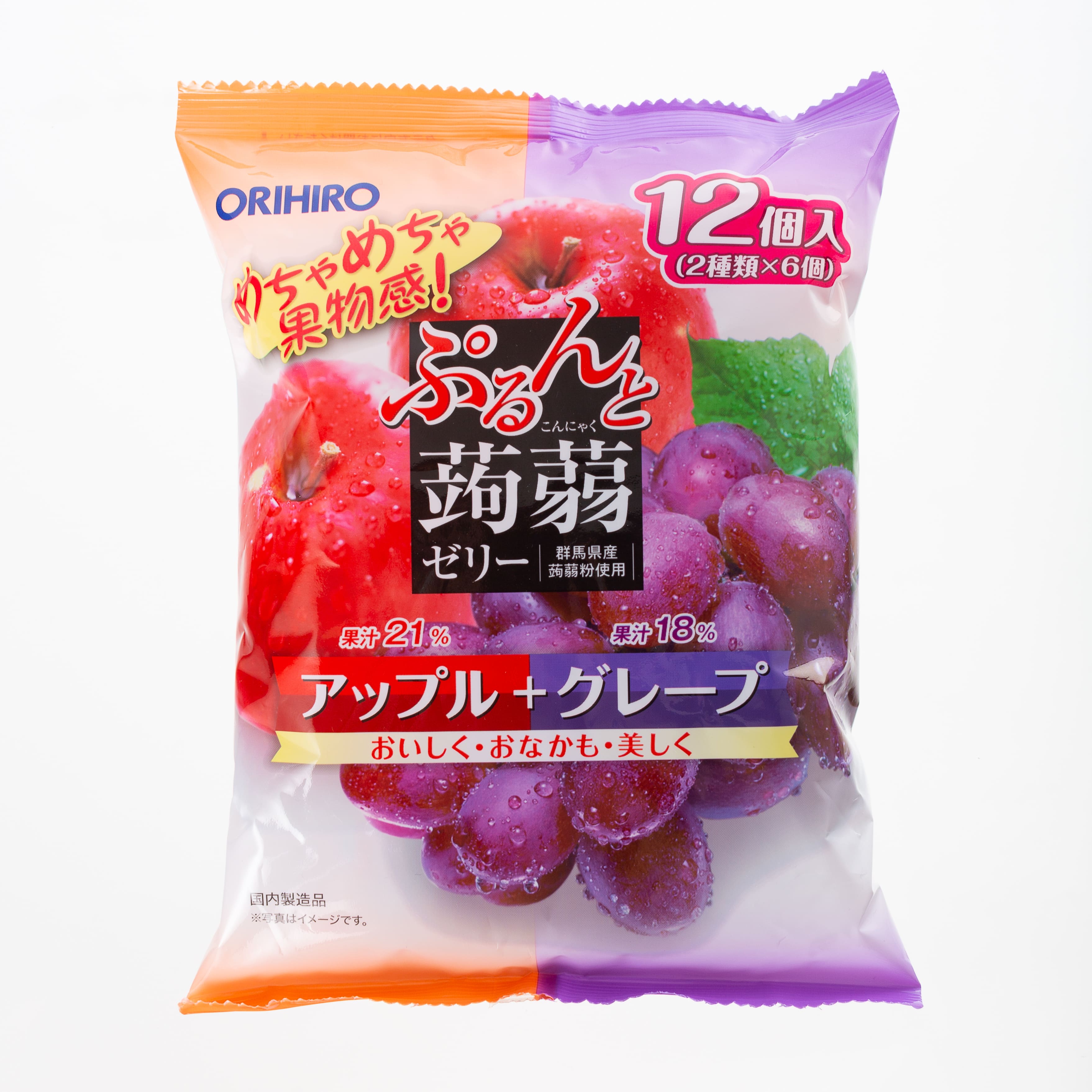 Orihiro Konjac Juice Jelly Apple & Grape Flavour  240g 12pc-eBest-Confectionery,Snacks & Confectionery
