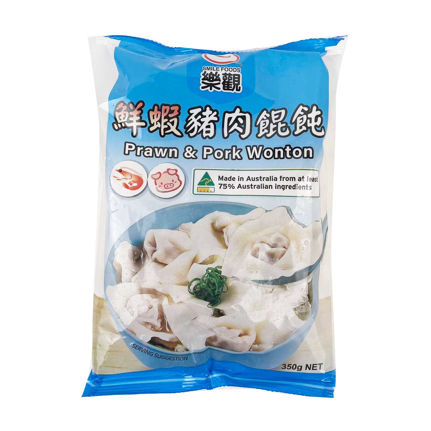 Smile Foods Prawn & Pork Wonton 350g-eBest-Dumplings,Frozen food