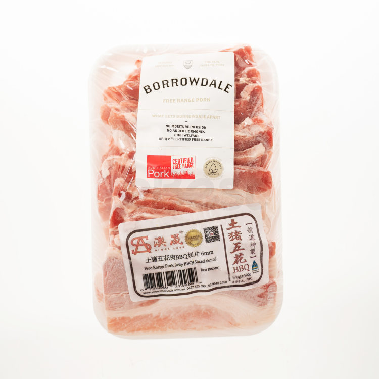 Awesome Borrowdale Frozen Free Range Pork Belly Sliced For BBQ 500g-eBest-Pork,Meat deli & eggs