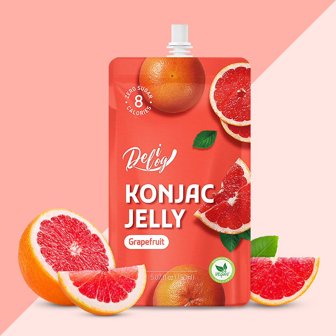 Delilog Konjac Jelly Grapefruit Flavour150ml Zero Sugar-eBest-Confectionery,Snacks & Confectionery