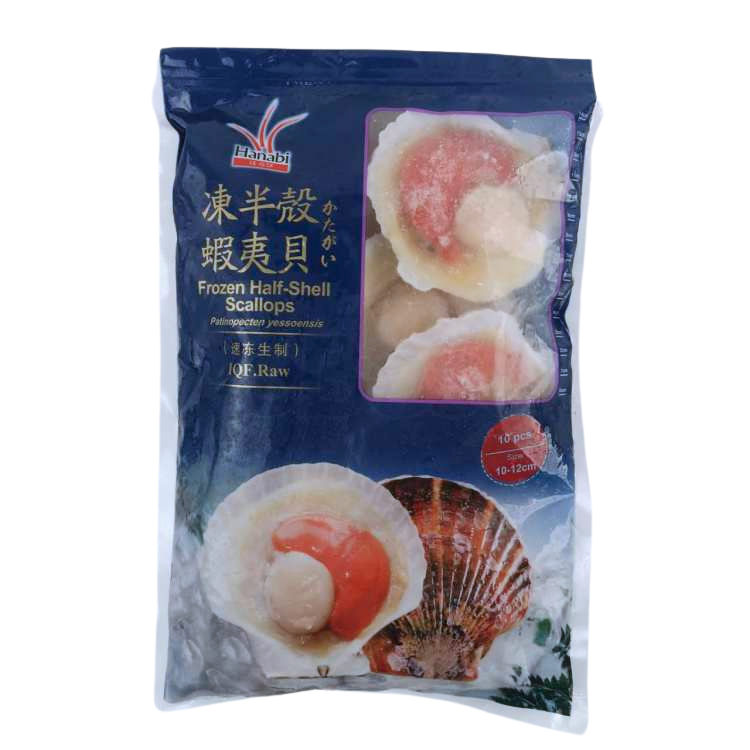 Hanabi Frozen Half-Shell Scallops Size L 1kg-eBest-Shellfish/Abalone,Seafood