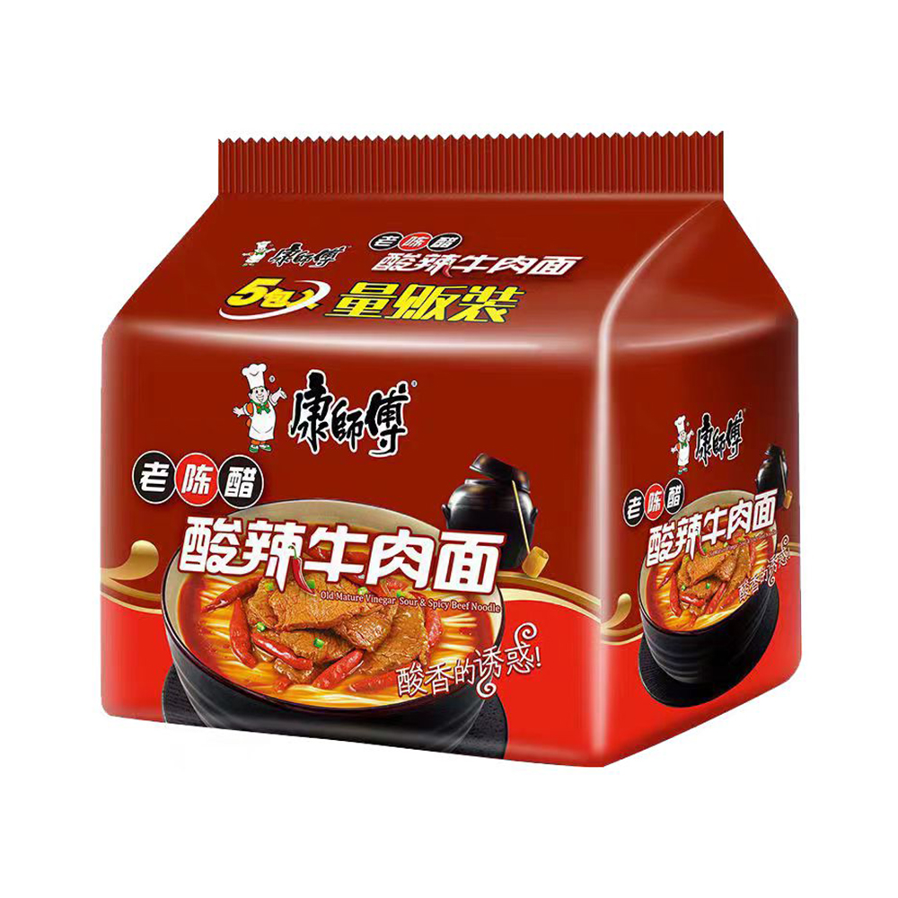 Master Kong Instant Noodle Artificial Sour & Spicy Beef Flavour 107g*5-eBest-Instant Noodles,Instant food