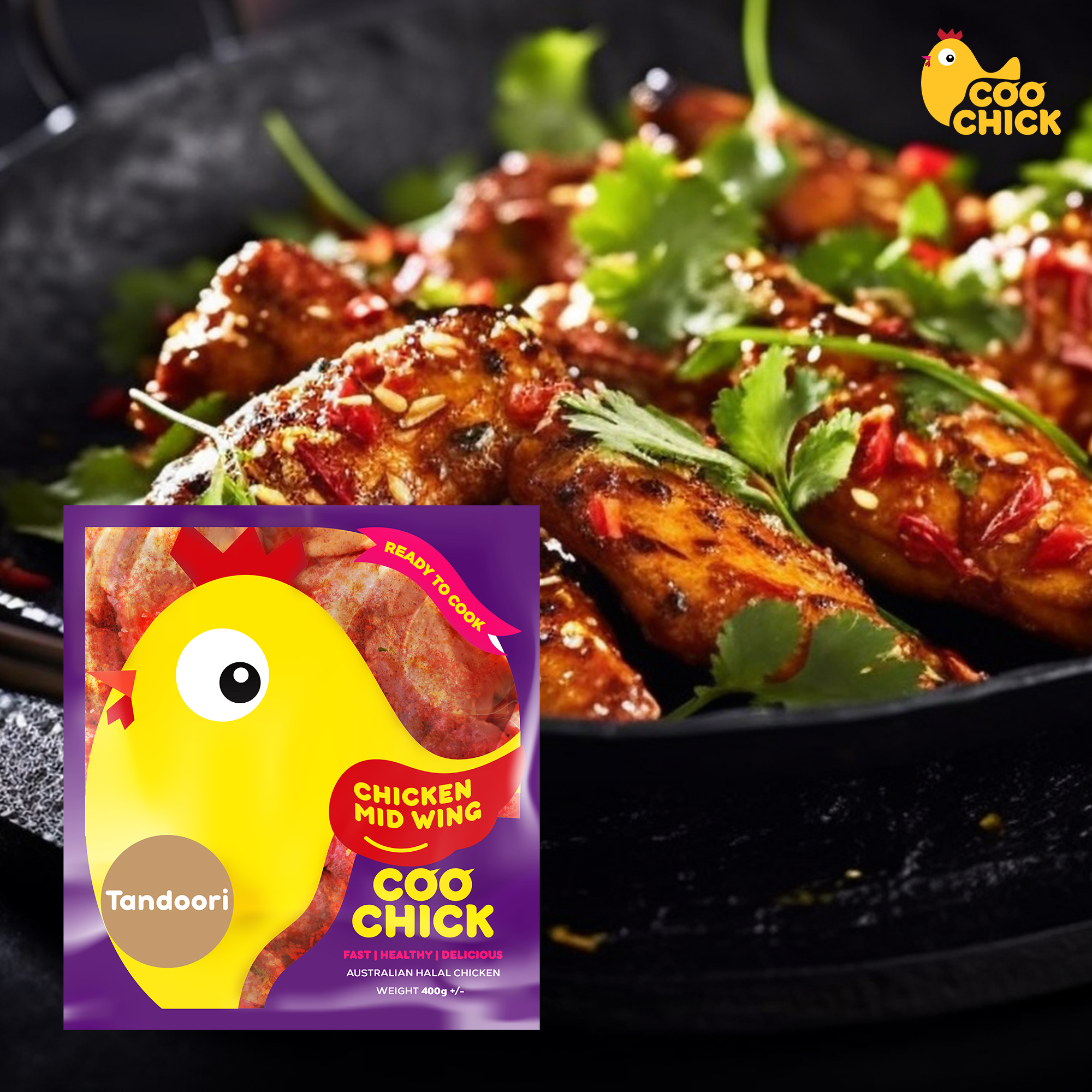 Coochick's Secret Chicken Wings - Indian Grilled Tandoori Flavor 400g-eBest-BBQ & Hotpot,Meat deli & eggs