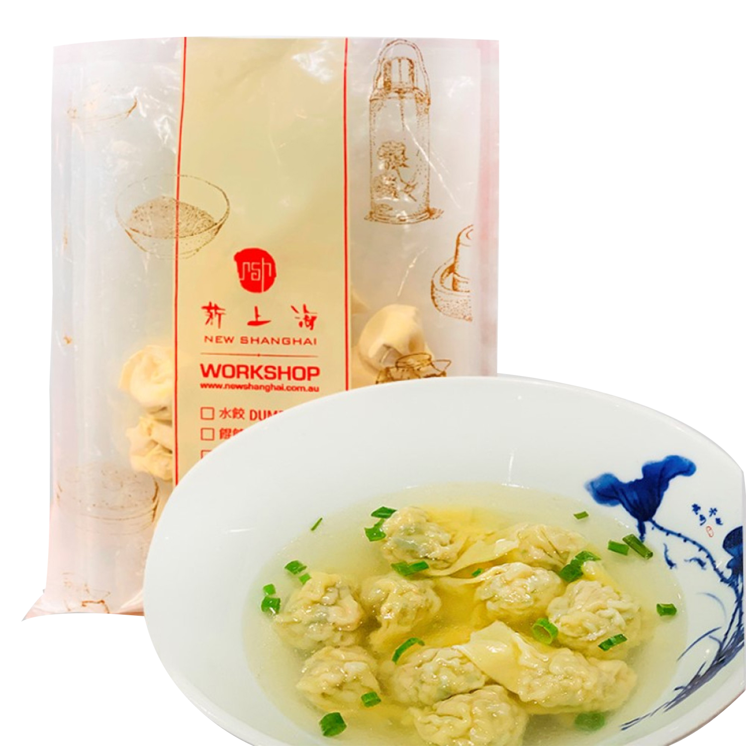 New Shanghai Frozen Vegetable & Pork Wonton 12pc-eBest-Dumplings,Ready Meal