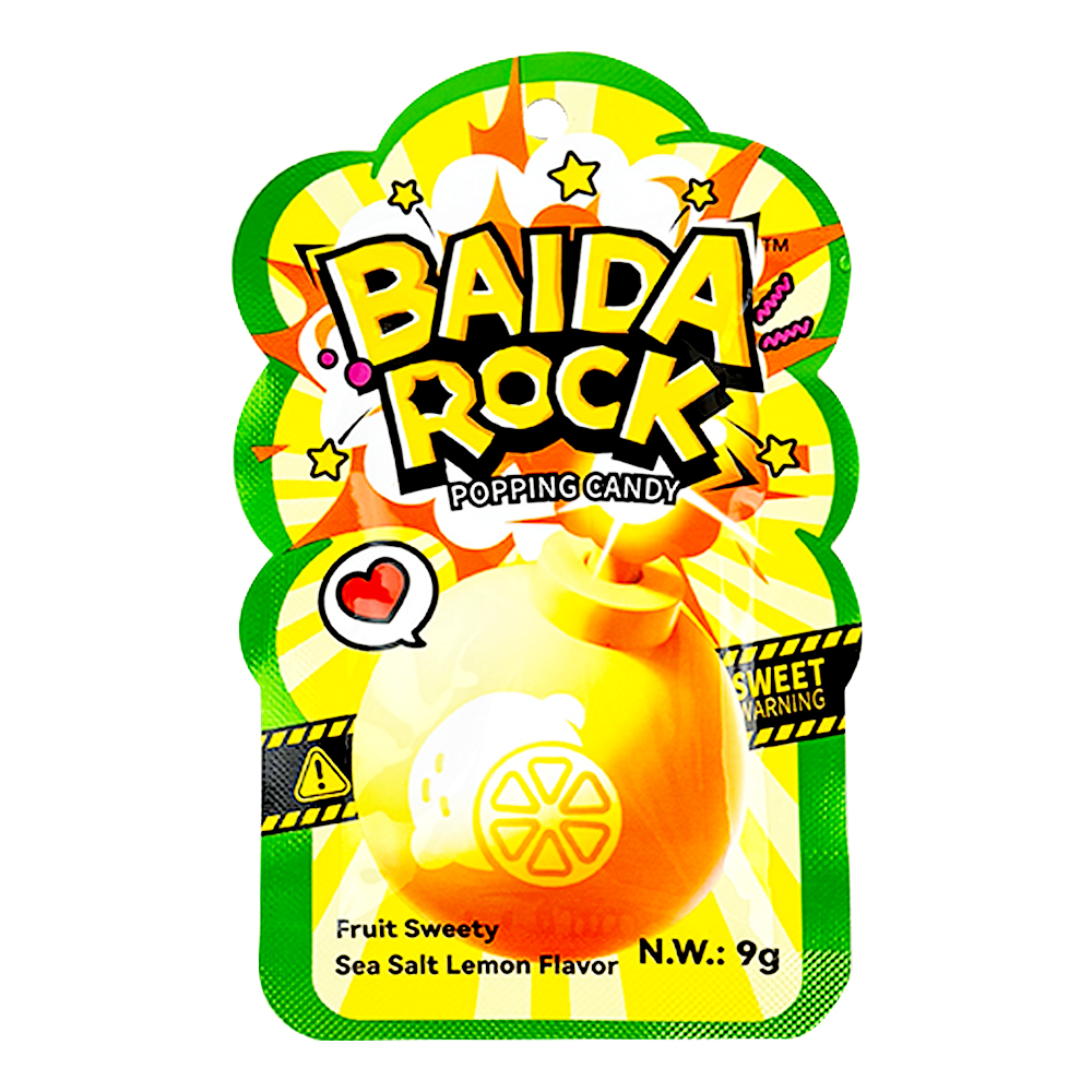 Baida Rock Popping Candy Sea Salt Lemon Flavour 9g-eBest-Half Price,Confectionery,Snacks & Confectionery