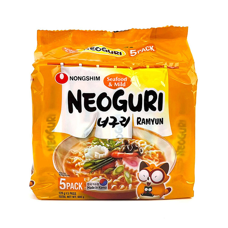 Nongshim Neoguri Ramyun Noodle (Seafood & Mild) 120g*5 Pack-eBest-Instant Noodles,Instant food