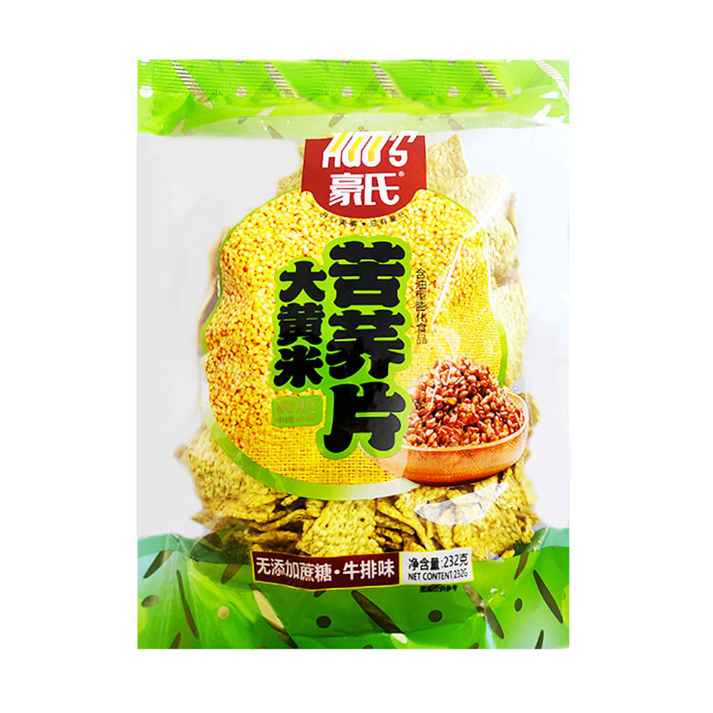 Hao's Rhubarb Rice Buckwheat Slices Steak Flavour 232g-eBest-Chips,Snacks & Confectionery