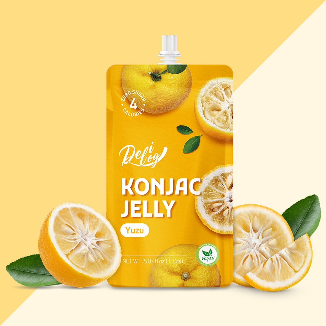 Delilog Konjac Jelly Yuza Flavour150ml Zero Sugar-eBest-Confectionery,Snacks & Confectionery