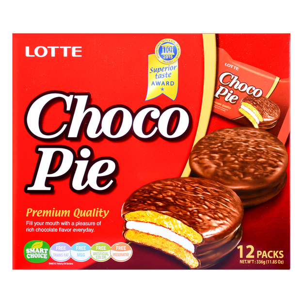 Korean Lotte Choco Pie Original 336g 12pc-eBest-Biscuits,Snacks & Confectionery