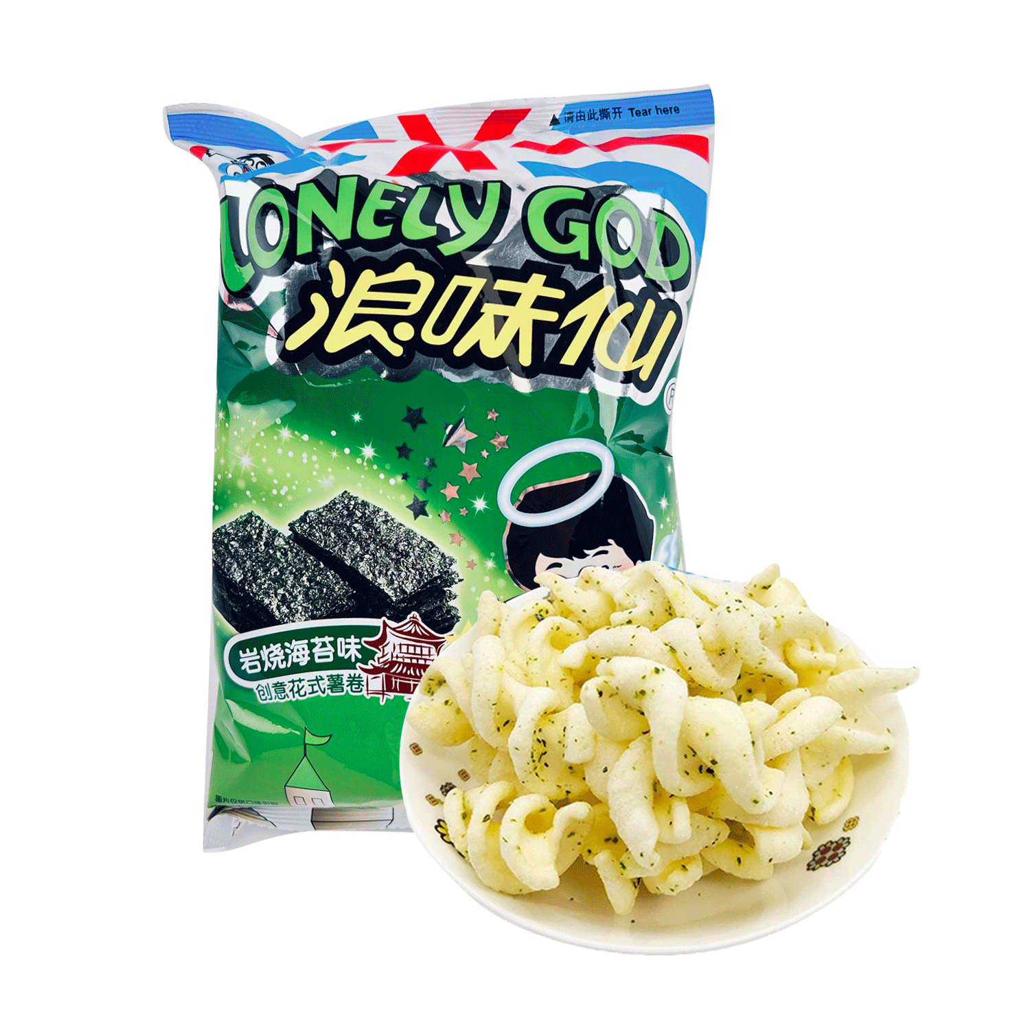 Want Want Lonely God Rock Roast Seaweed Flavour 70g-eBest-Chips,Snacks & Confectionery