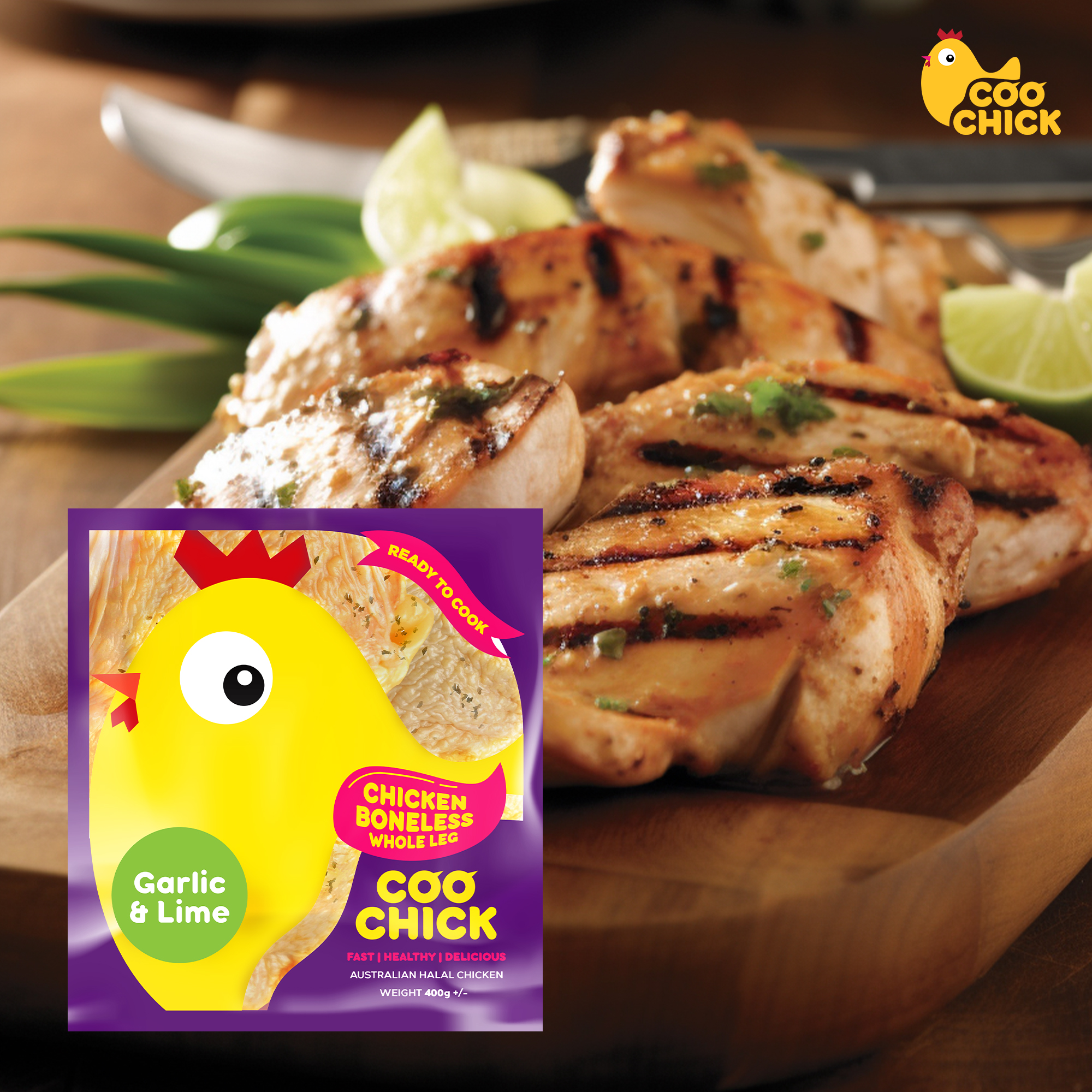 Coochick Secret Chicken Chop Garlic & Lime 400g-eBest-BBQ & Hotpot,Meat deli & eggs
